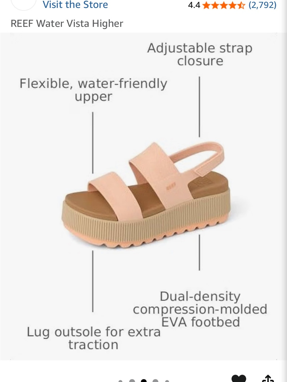 REEF Bellani Tan water Vista Sandal - Picture 4 of 9
